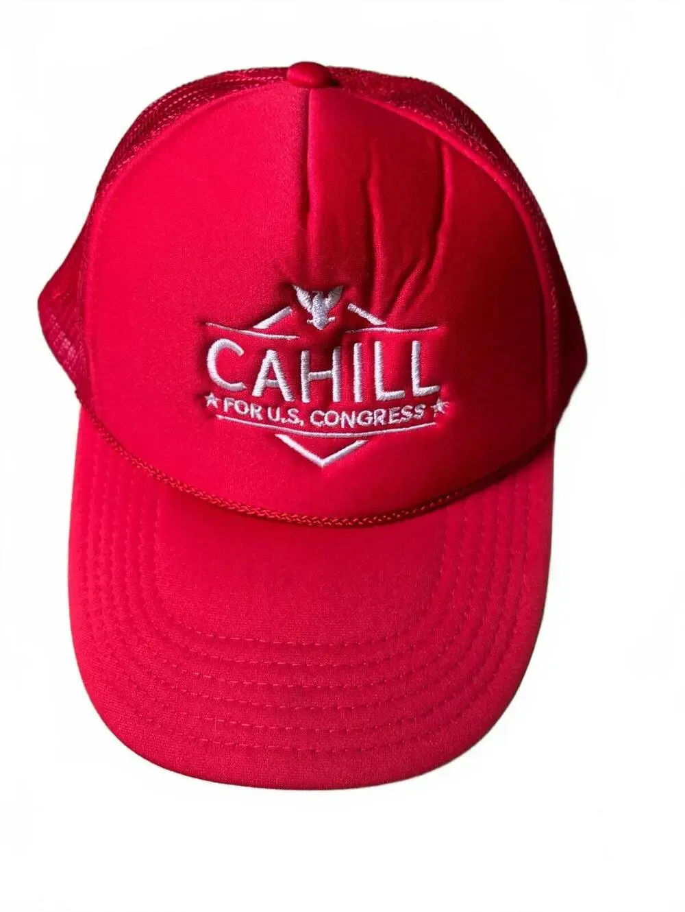 Red CAHILL For U.S. Congress Mesh Back Baseball Cap Hat